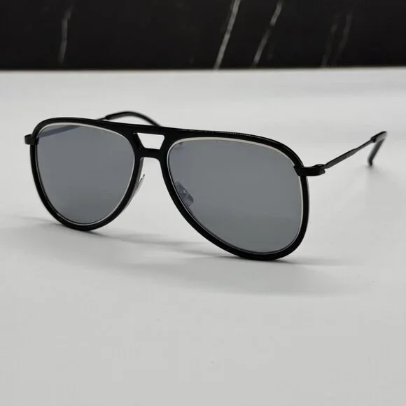 NEW SAINT LAURENT CLASSIC 11 RIM 002 BLACK AVIATOR SUNGLASSES SAINT LAURENT